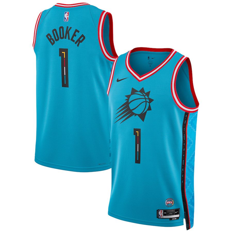 Men Phoenix Suns #1 Devin Booker Nike Turquoise City Edition 2022-23 Swingman NBA Jersey